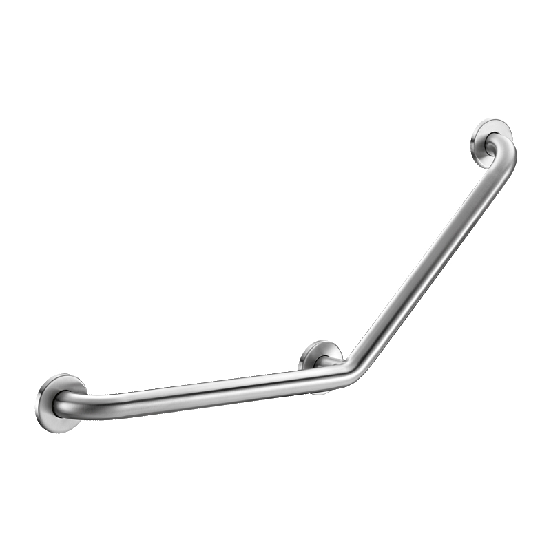 Barre à 135° Basic Ø32 400x400 3 points fix. Inox satiné