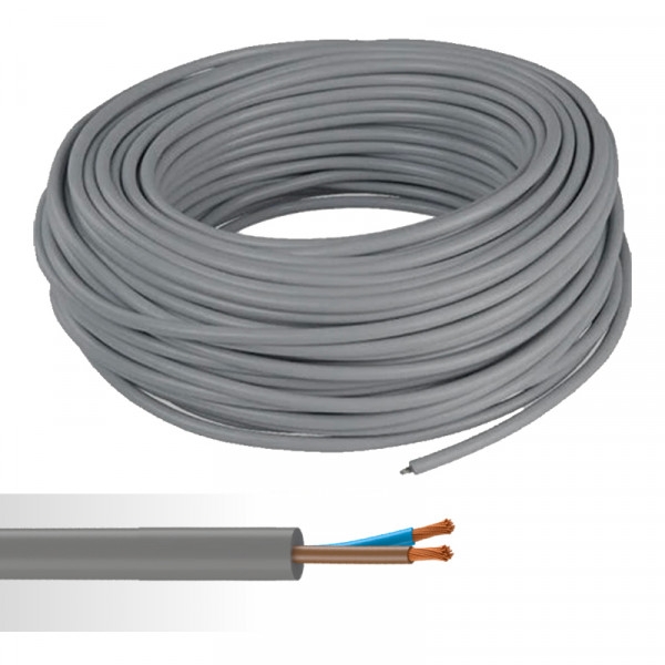 CABLE HO5VVF 2X0.75 GRIS EN 100M