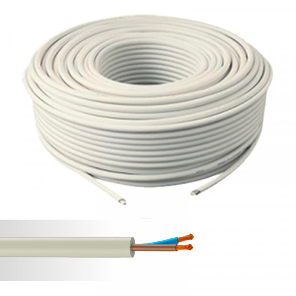 CABLE HO5VVF 2X0.75 BLANC EN 100M