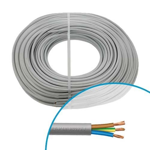 CABLE H05VVF GRIS  3X0,75 EN 100M