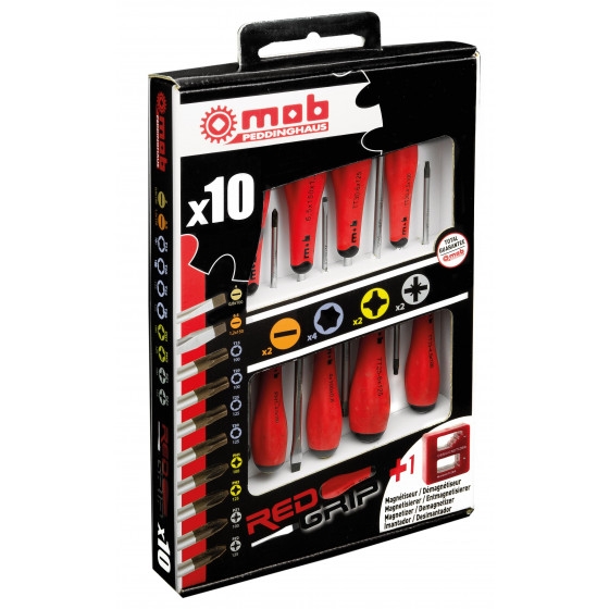 JEU DE 10 TOURNEVIS REDGRIP 2 F+ 4TORX + 2PH + 2PZ