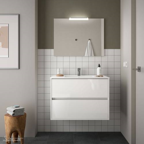 Meuble NOJA 60 2 tiroirs white gloss