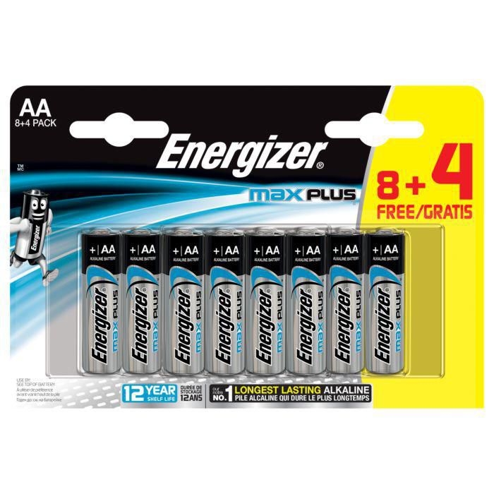 LOT 8+4 Piles AA - LR6 Energizer Max Plus